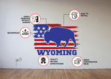 Wyoming Decal - Wyoming State Bull Wall Sticker.