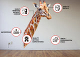 Giraffe Wall Decal - Playful Animal Stickers.
