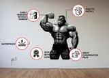 Gym Wall Decal Muscled Gorilla - Power Fitness Vinyl Sticker.
