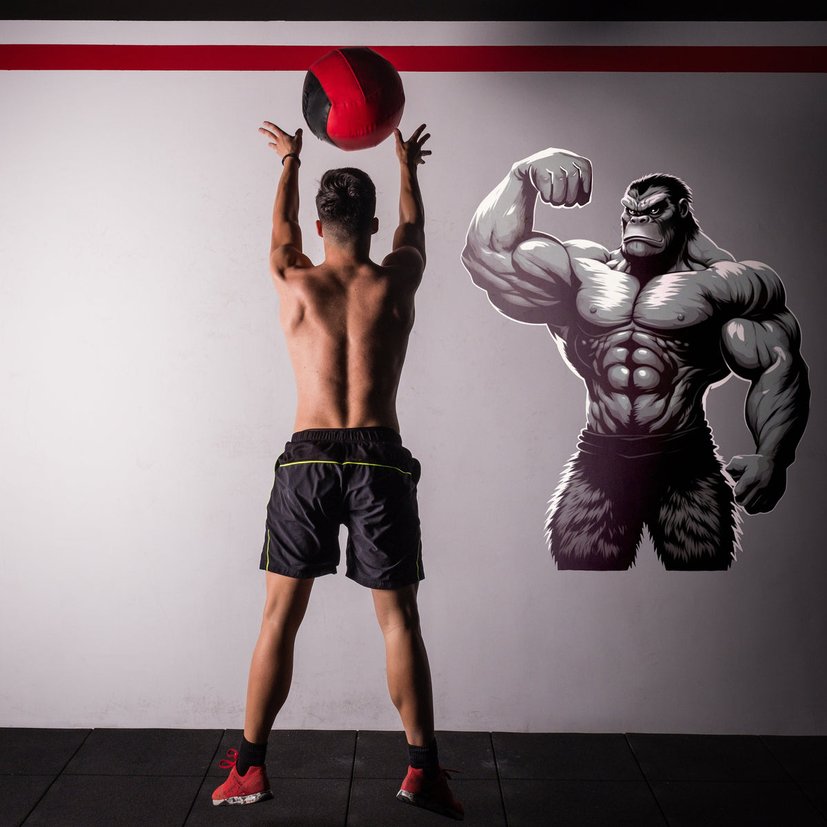 Alternate gallery view of Gym Wall Decal Muscled Gorilla.