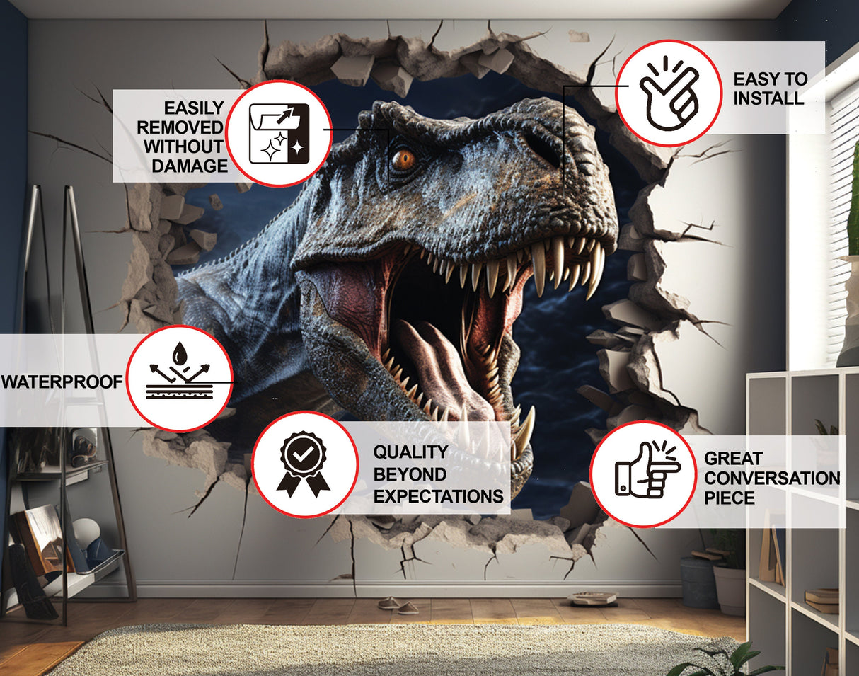 Additional product view of 3D Dinosaurs Art Wall Sticker.