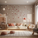 Product gallery view of 200x White and Red Round Dot Stickers.