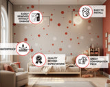 200x White and Red Round Dot Stickers - Small Blank Adhesive Matte Vinyl Polka Decor.