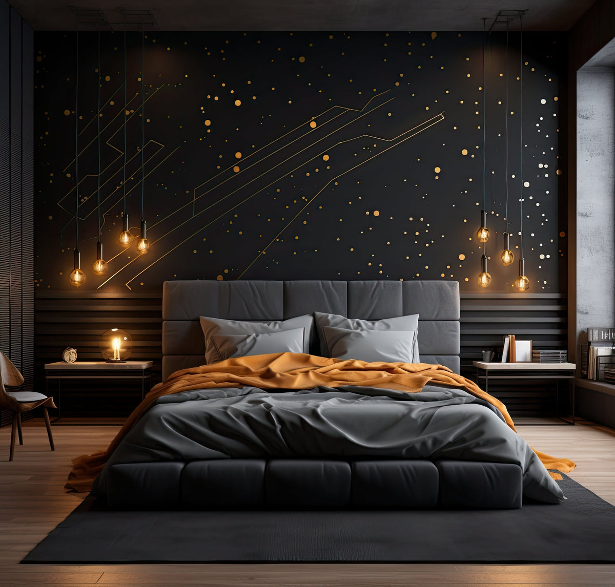 Product gallery view of Gold Thin Lines & Circle Dots Stickers.