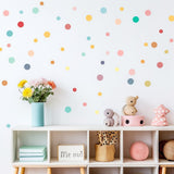 Product presentation view of 50x Kids Playroom Round Dots Decals.