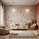 Product presentation view of 200x White and Red Round Dot Stickers.