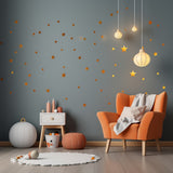 Product detail view of 200x Gold Stars Wall Vinyl Stickers.