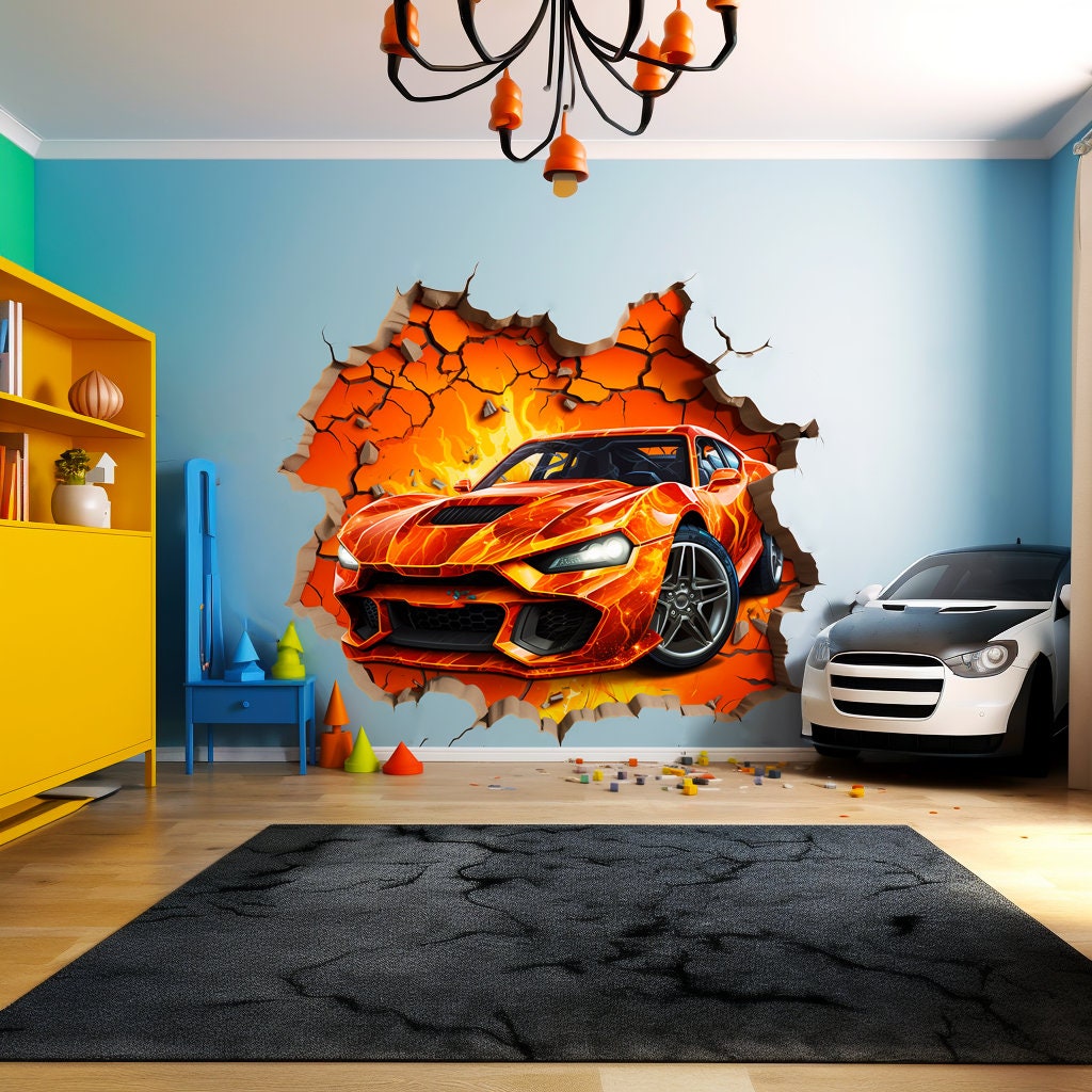 Alternate gallery view of 3D Fire Car Wall Sticker.