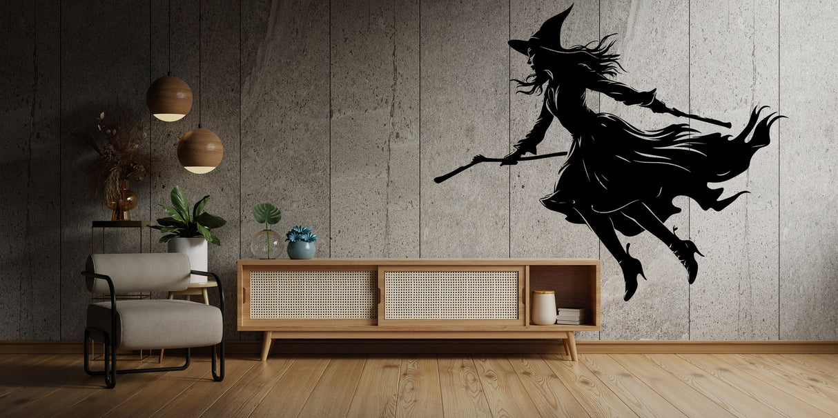 Halloween witch silhouette wall decoration.