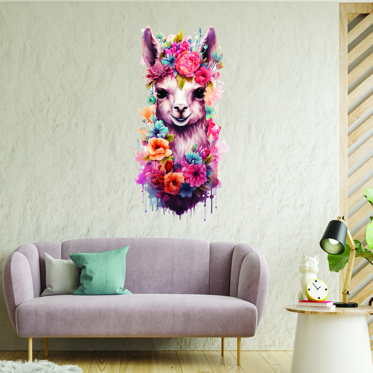 Easy-to-apply Kids Room Llama Decal