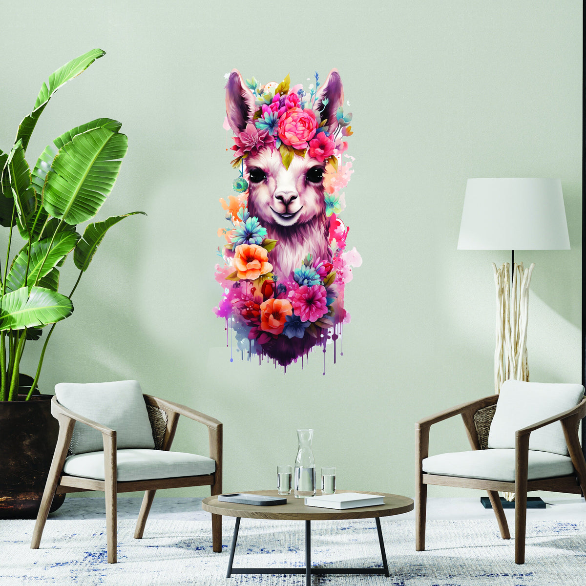 Product gallery view of Cute Baby Lama Nursery Wall Decal.