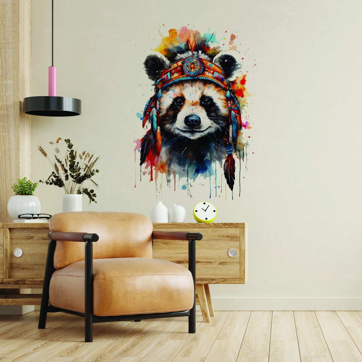 Easy-to-apply black and white panda sticker