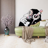 DJ chimp graffiti vinyl wall decal.