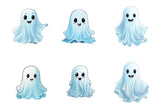 Alternate product view of 12x Printed White Ghosts Window Decals.