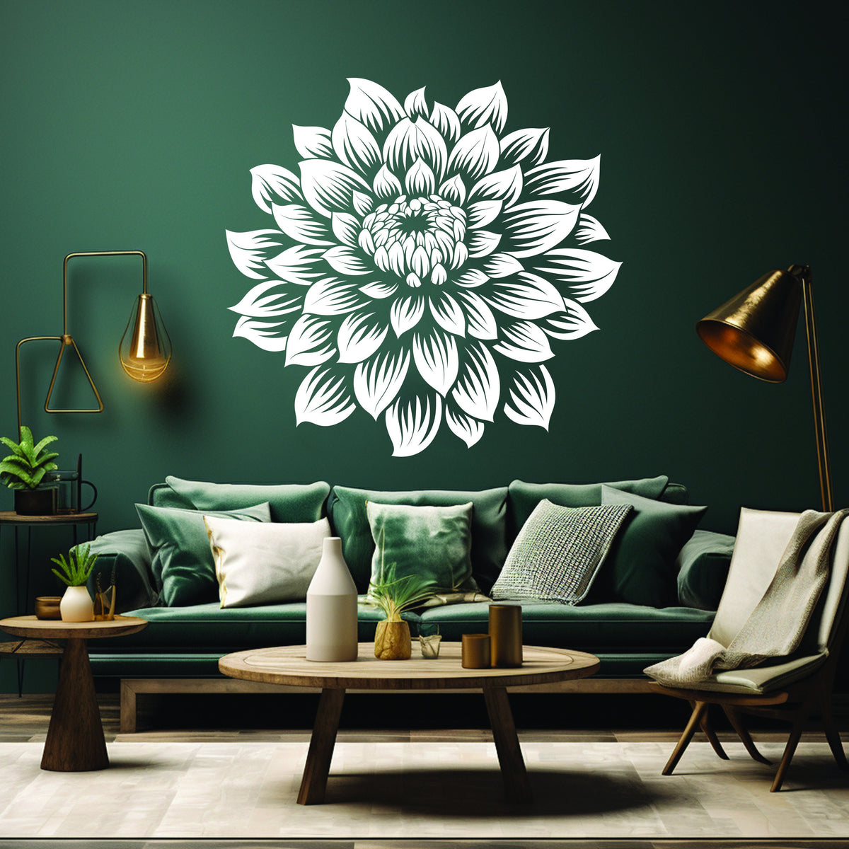 Artistic blossom wall decal shown in an alternate presentation.
