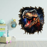 Additional product detail of the 3D dinosaurs cracked-wall porthole decal.