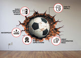 Alternate product view of the 3D football breakthrough wall decal.