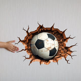 Alternate product presentation of the 3D football breakthrough wall decal.