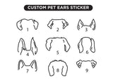 Personalized dog ears outline decal shown in an alternate product view.