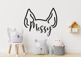 Customized pet ears outline sticker shown in a product view.