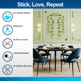 Green ivy leaves shown in the hanging vine wall decal design.