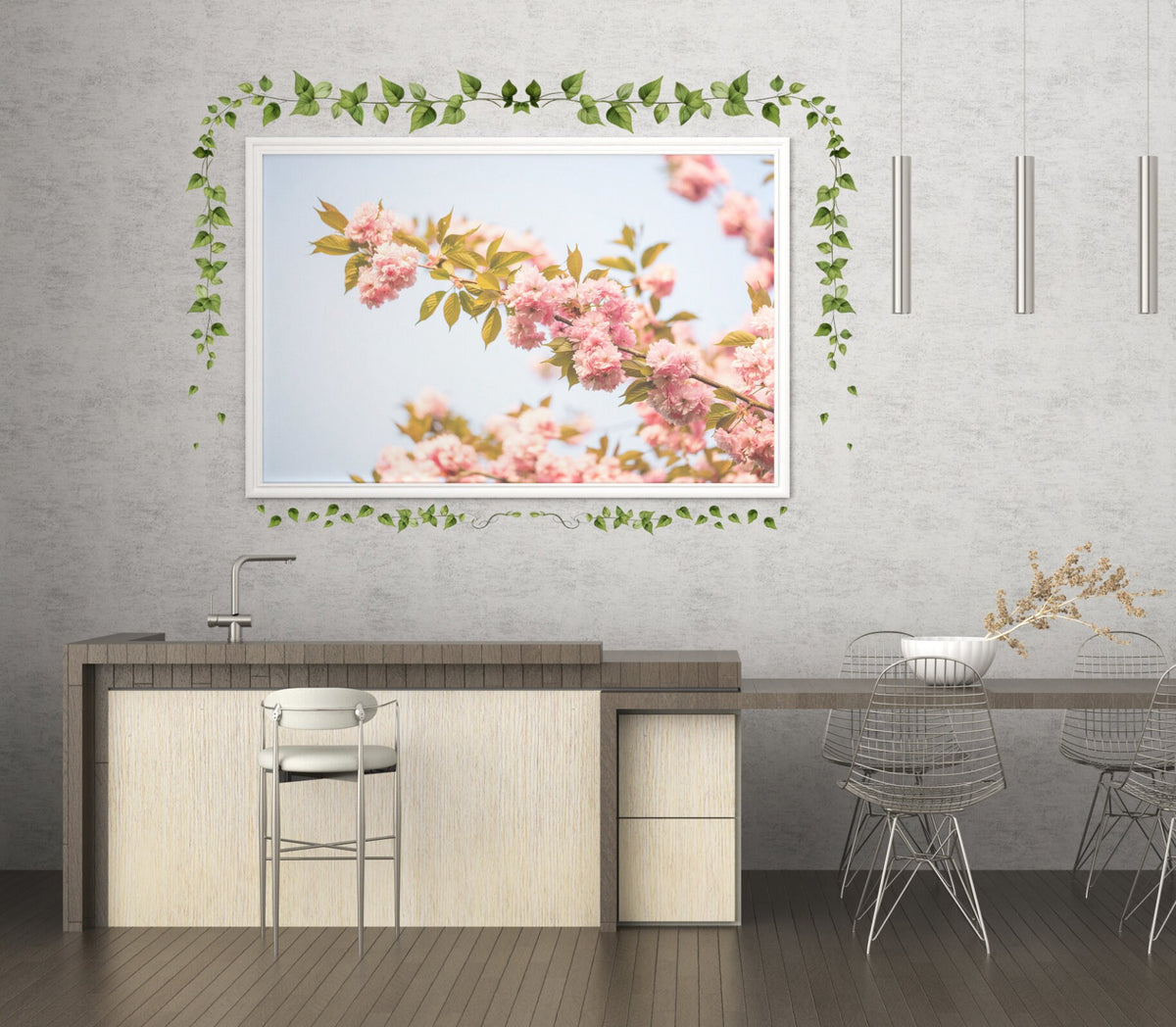 Hanging Vine Wall Sticker displayed in a room setting.