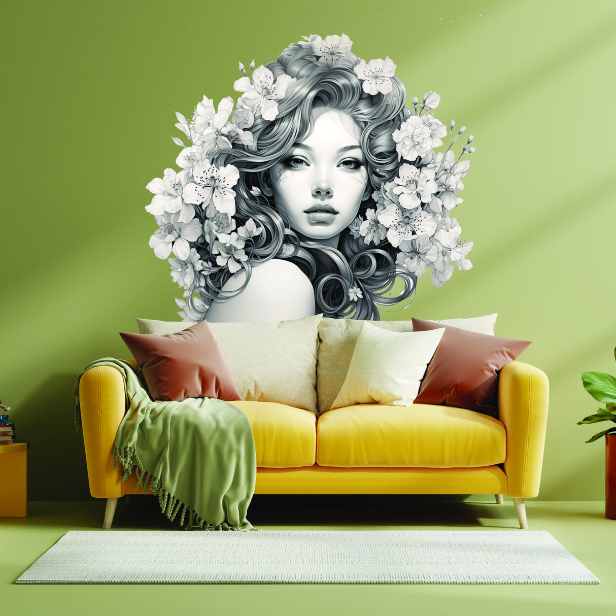 Additional product view of Elegant Woman with Floral Mind Decal.