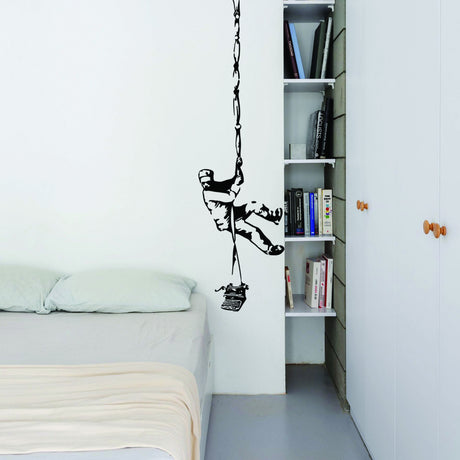 Prisoner escape street art wall decal.