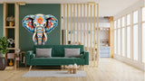 Elephant floral wall mural.