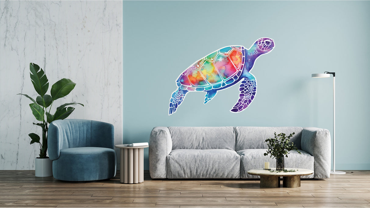 Sea turtle wall decal shown as marine-life decor.