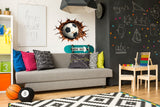 Product presentation view of the 3D football breakthrough wall decal.
