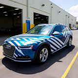 Thin-line geometric car body vinyl stickers shown in a product view.
