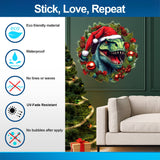 Product gallery view of Dino Merry Christmas Wreath Wall Decal.