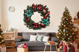 Product gallery view of Lifelike Christmas Wreath Wall Decal.