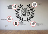 Additional product view of the Be Merry Y'all Christmas wall decal.