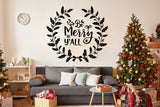 Additional product detail of the Be Merry Y'all Christmas wall decal.