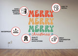 Alternate product view of the Merry Merry Merry Christmas wall decal.