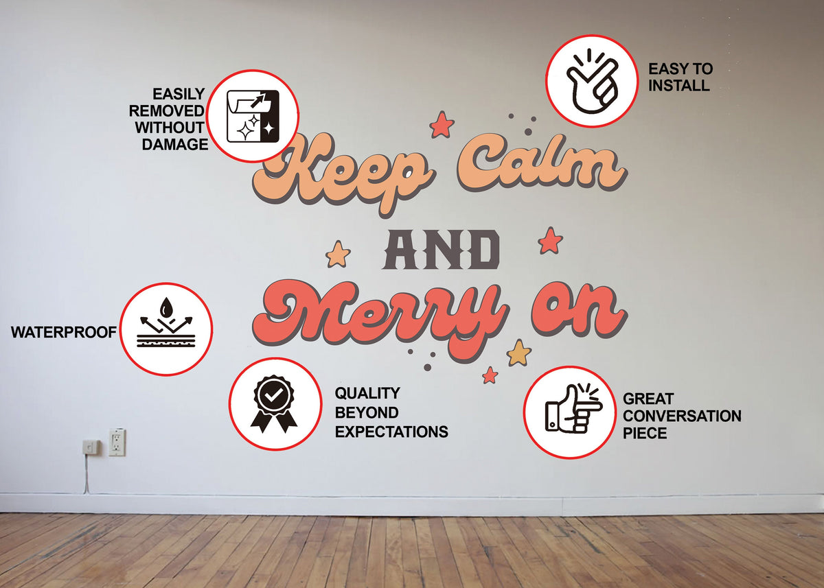 Alternate product view of the Keep Calm and Merry On Christmas wall decal.