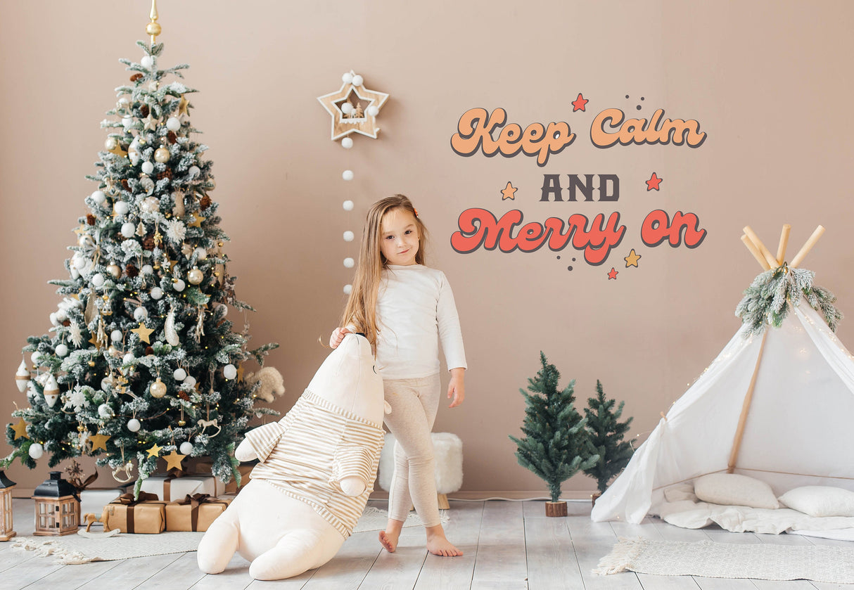 Alternate gallery view of the Keep Calm and Merry On Christmas wall decal.