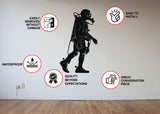 Alternate product view of Scuba Diver Wall Sticker.