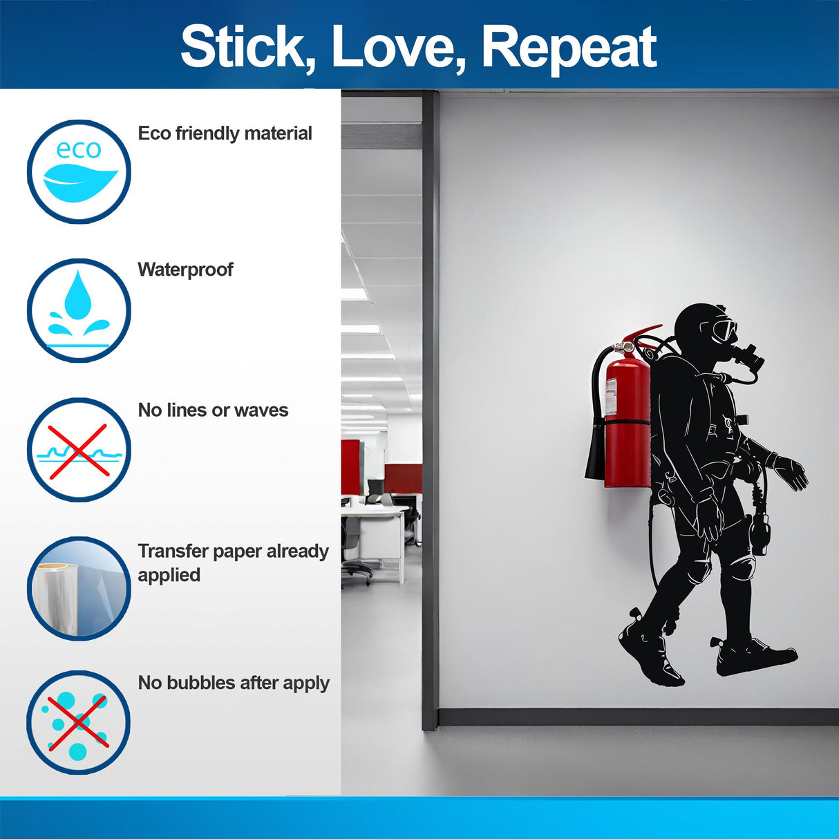 Product gallery view of Scuba Diver Wall Sticker.
