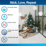 Colorful Humorous Santa in Glasses & Sleigh Wall Decal - Funny Christmas Silhouette Stickers