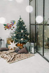 Product gallery view of Colorful Humorous Santa in Glasses & Sleigh Wall Decal.