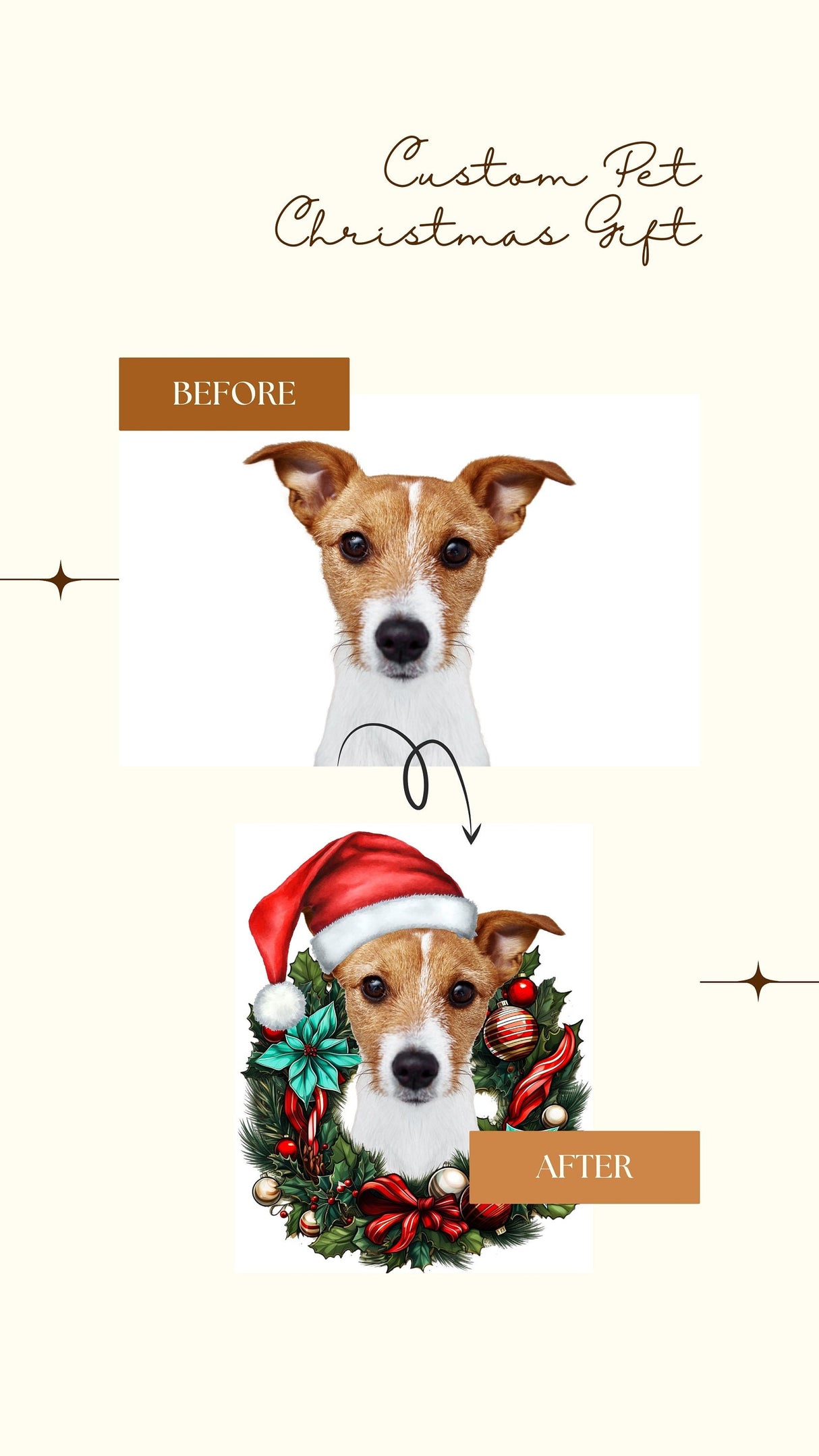Additional product view of Custom Pet Christmas Wreath Wall Decal.