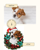 Product gallery view of Custom Pet Christmas Wreath Wall Decal.