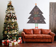 Keep Calm and Merry On Christmas tree wall decal shown in a room setting.