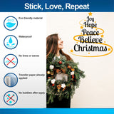Alternate gallery view of the Joy Hope Peace Believe Christmas wall decal, layout 1.