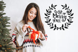 Alternate product presentation of the Be Merry Y'all Christmas wall decal.