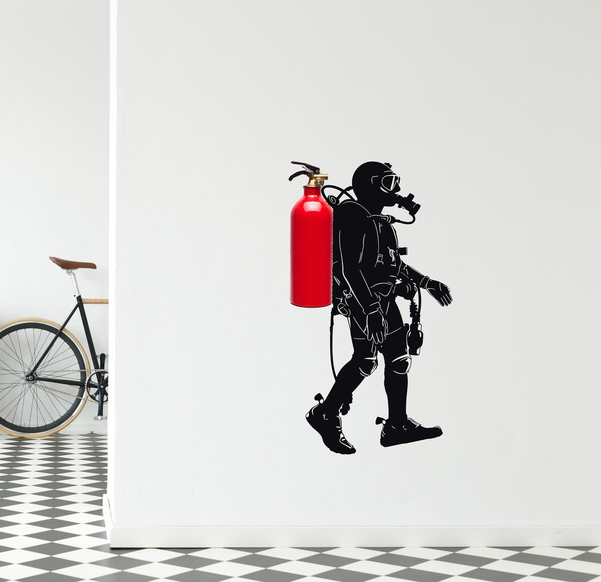 Fire Extinguisher Deep Dive Silhouette
