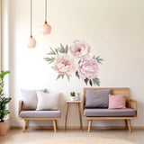 Product detail view of Lush Watercolor Peony Wall Decals.